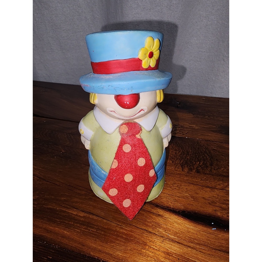 Vintage Porcelain Clown wearing felt tie